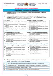 Fiche d'exercices Lois Statistiques - Biologie