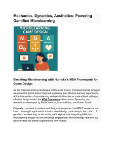 Gamified Microlearning: MDA Framework for Learning Design