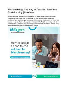 Microlearning for Business Sustainability Training