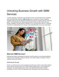 Unlocking Business Growth with SMM Services