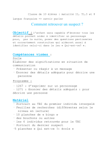 Plan de leçon : Retrouver un suspect - Français oral
