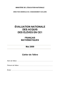 Cahier eleve CE1 2009