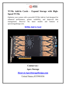 NVMe Add-In Cards – Expand Storage with High-Speed NVMe