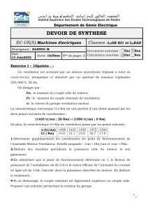 Devoir de Synthèse - Machines Électriques L2GE EI1 et L2EAD