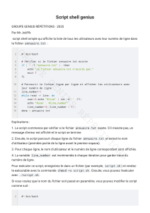 Script Shell : Liste Utilisateurs et Numéros de Ligne