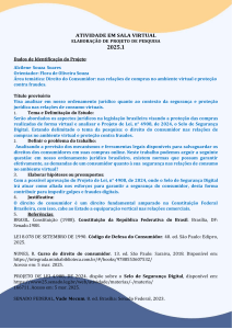 Projeto de Pesquisa: Direito do Consumidor e Compras Virtuais