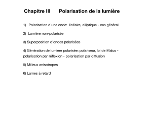 Polarisation de la lumière : Cours d'optique