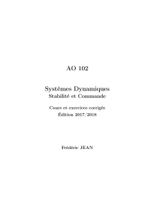 Systèmes Dynamiques: Stabilité & Commande - Cours & Exercices