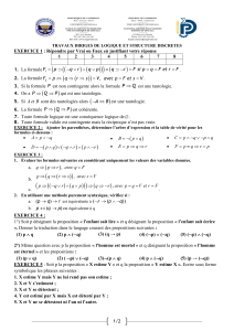 FICHE DE TD DE  LOGIQUE ET STRUCTURES DISCRETES