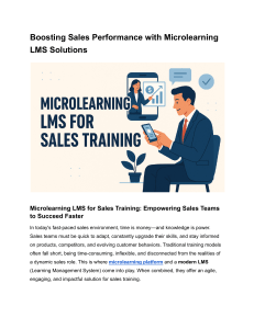 Microlearning LMS for Sales Training: Boost Performance