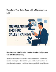 Microlearning LMS for Sales Training: Boost Team Performance