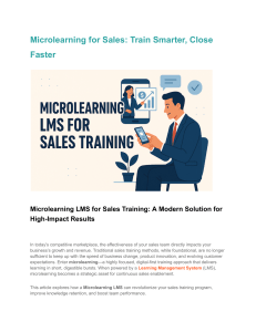 Microlearning LMS for Sales Training: Boost Team Performance
