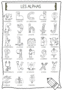 Alphabet français illustré : Les Alphas