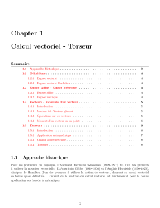 Calcul Vectoriel et Torseurs : Chapitre de Cours