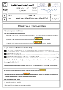 Examen Sciences de l'Ingénieur : Voiture Électrique