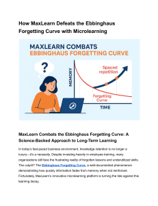 MaxLearn: Defeating Forgetting Curve with Microlearning