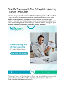 Microlearning Formula: Simplify Training with MaxLearn