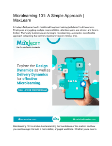 Microlearning 101  A Simple Approach   MaxLearn