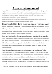 Approvisionnement : Logistique et Supply Chain