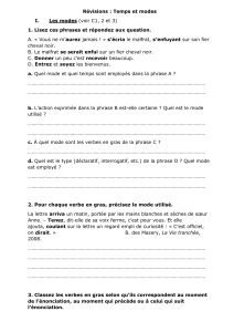 Exercices de grammaire: Temps et modes verbaux