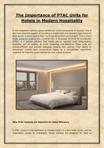 PTAC Units for Hotels: Importance, Efficiency & Guest Comfort