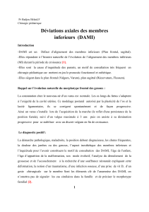 Déviations axiales des membres inférieurs (DAMI) - Cours