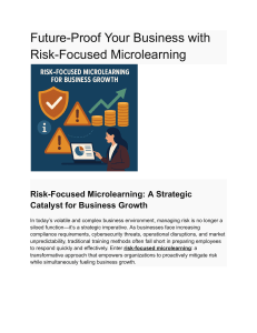 Risk-Focused Microlearning: Future-Proof Your Business
