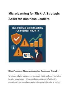 Risk-Focused Microlearning: A Strategic Asset for Business Leaders