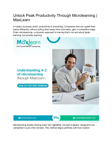 Microlearning for Peak Productivity | MaxLearn