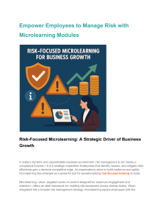 Risk Management with Microlearning: Empowering Employees