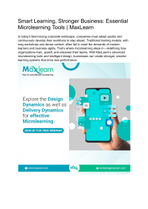 MaxLearn: Microlearning Tools for Business Training