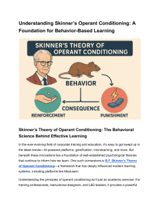 Skinner's Operant Conditioning in Corporate Training