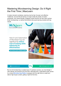 Mastering Microlearning Design with MaxLearn