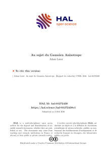 Distributions gaussiennes anisotropes : Rapport de recherche