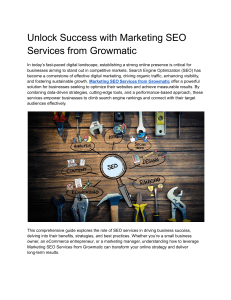 Marketing SEO Services: Growmatic's Guide to Online Success