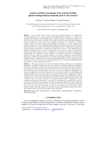 Système Hybride Photovoltaïque/Éolien : Analyse Économique Adrar