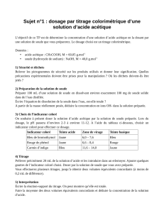 Titrage Acide Acétique : Exercice de Chimie Analytique