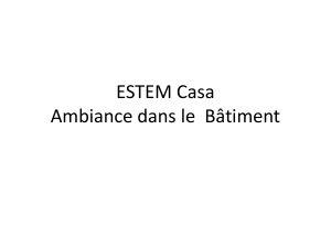Ambiance et Confort Thermique dans le Bâtiment