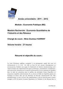 Économie Publique : Contrôle des Prix et Fiscalité (M2)