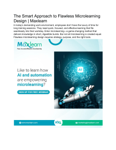 Flawless Microlearning Design: A Smart Approach with MaxLearn