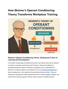Operant Conditioning: Transforming Workplace Training