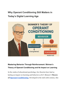 Why Operant Conditioning Still Matters in Today’s Digital Learning Age