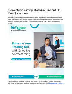 MaxLearn: Timely & Effective Microlearning Solutions