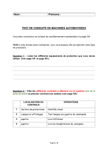 Test de Conduite Machines Automatisées - Ligne de Conditionnement