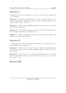 Exercices: Tables de hachage et structures de données