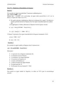 Exercices Modulation et Démodulation de Fréquence - Electronique