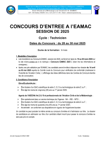 Concours EAMAC 2025 - Technicien : Inscription et conditions