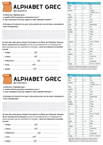 Alphabet grec : Fiche d'exercice pour débutants