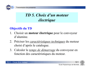 Choix d'un moteur électrique : convoyeur d'alumine