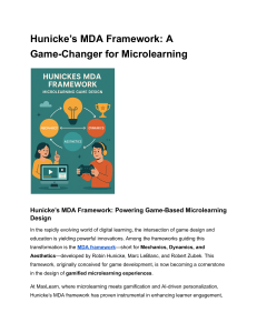 MDA Framework for Microlearning: Game Design & Engagement